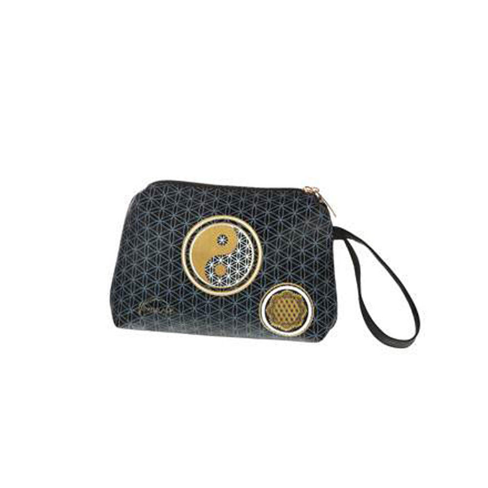 KOSMETIKTASCHE Yin Yang schwarz-weiß Textil - Schwarz, Textil (7/13/18cm) - Goebel