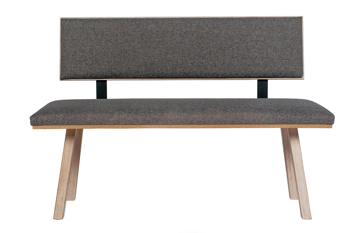 SITZBANK Die Klassische - Eichefarben/Grau, Holz/Textil (48/87/125cm) - Kundler Home