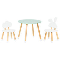 KINDERTISCH mit Stühlen Weiß Robin - Braun, Holzwerkstoff (60/50/60cm) - Beliani