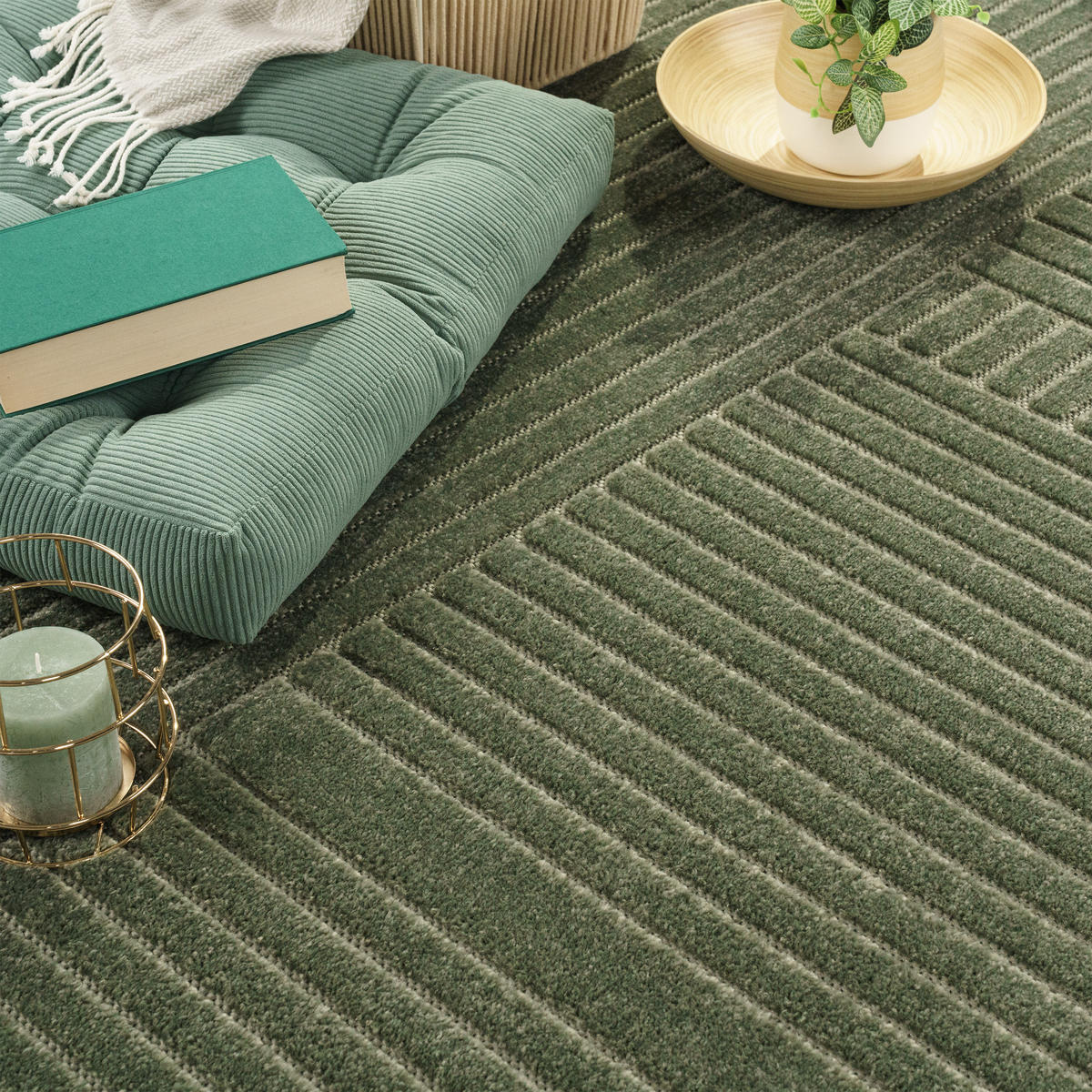 OUTDOORTEPPICH 200/200 cm Cotton 240 - Grün, Textil (200/200cm) - Paco Home