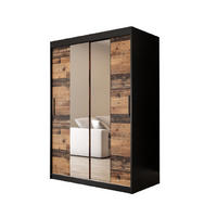 SCHWEBETÜRENSCHRANK 200/120/62 2-türig - Eichefarben/Schwarz, Holz/Kunststoff (120/200/62cm) - MÖBEL KRYSPOL