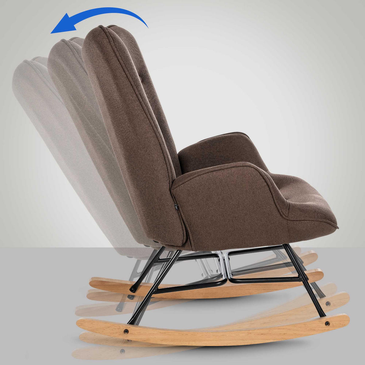 SCHAUKELSTUHL Stoff braun - Braun, Textil/Metall (71/98/88cm) - CLP