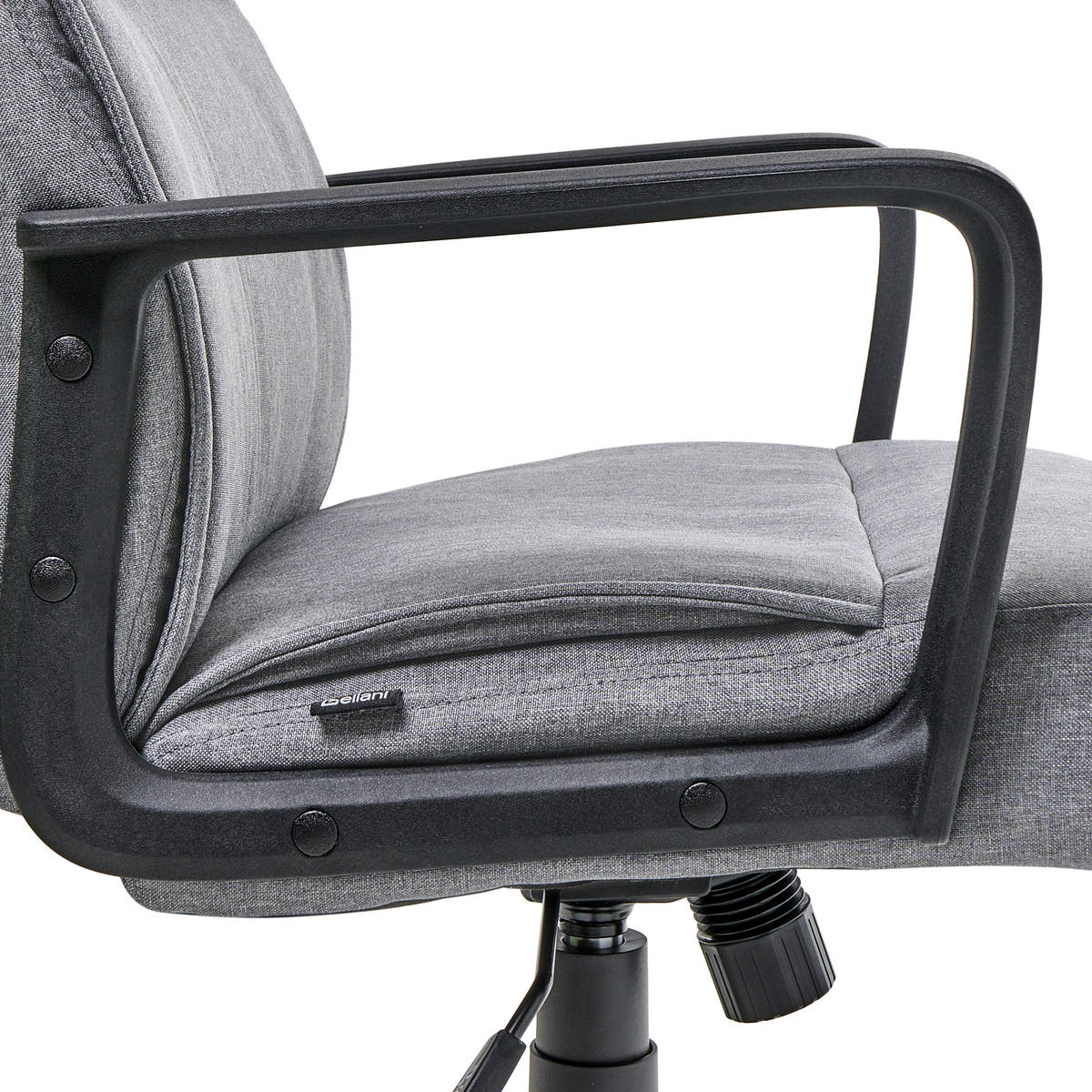 BÜROSTUHL Grau Byron - Schwarz/Grau, Textil (61/93/69cm) - Beliani