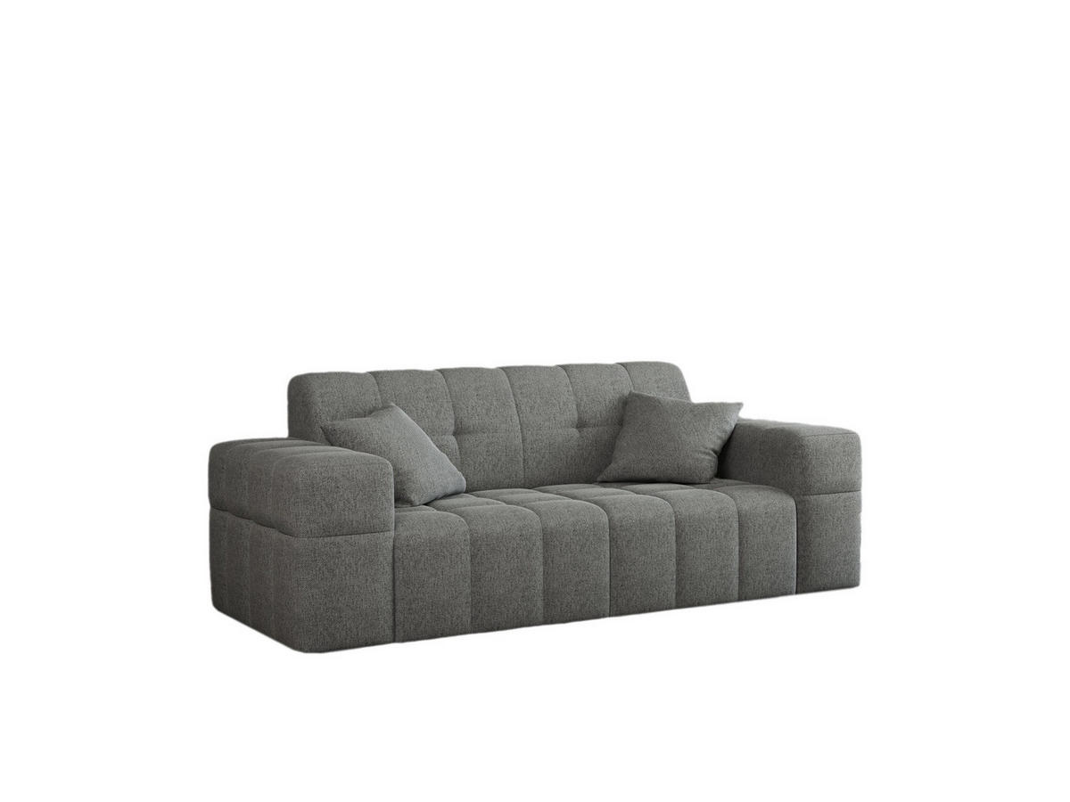 SOFA 2-sitzer Couch serie NIMES Stoff Verita Stahl - Dunkelgrau, Holz (183/82/92cm) - Kaiser Möbel