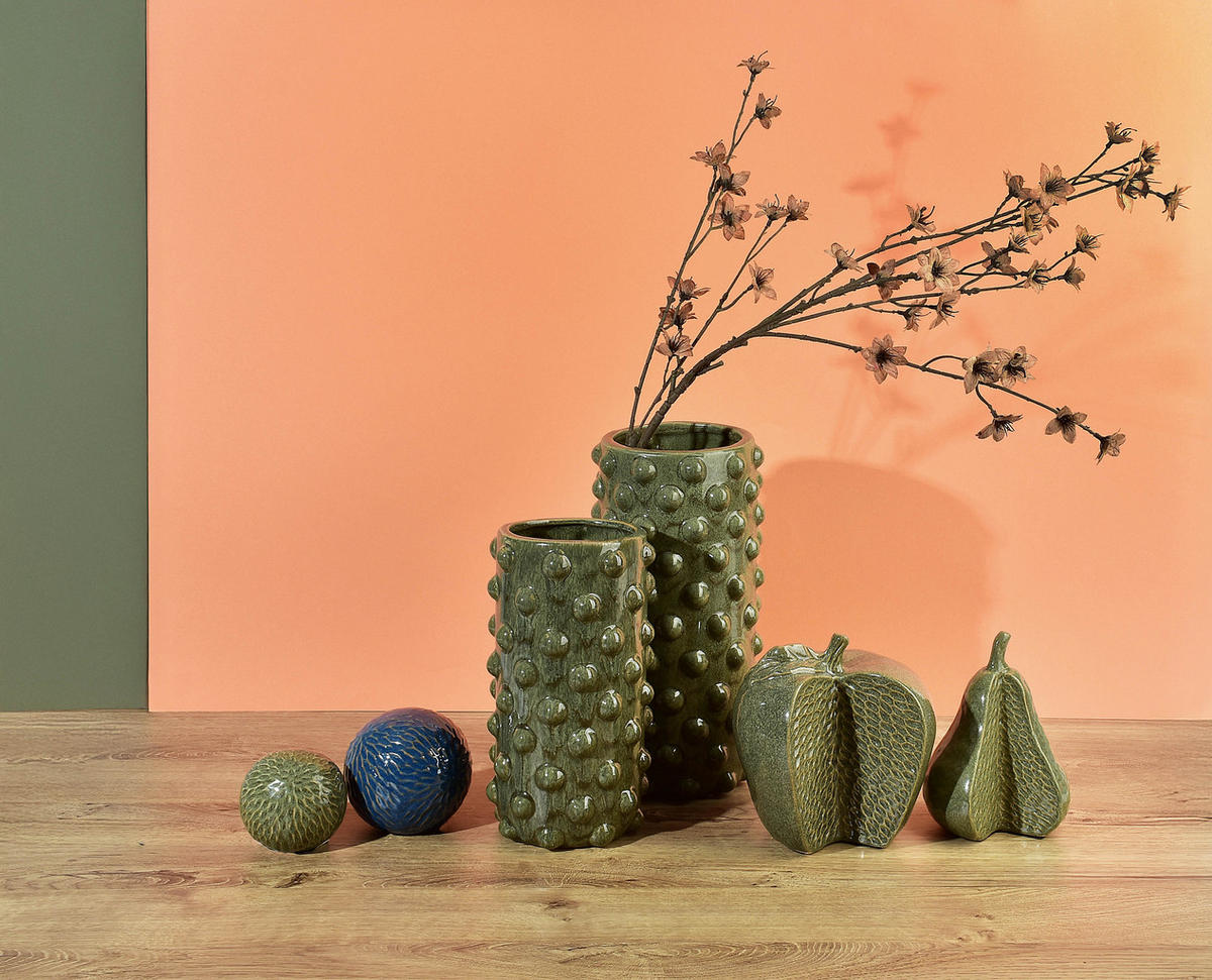VASE Yarine Buble Grün 13/13/31 cm Keramik - Grün, Keramik (31cm) - Mondex