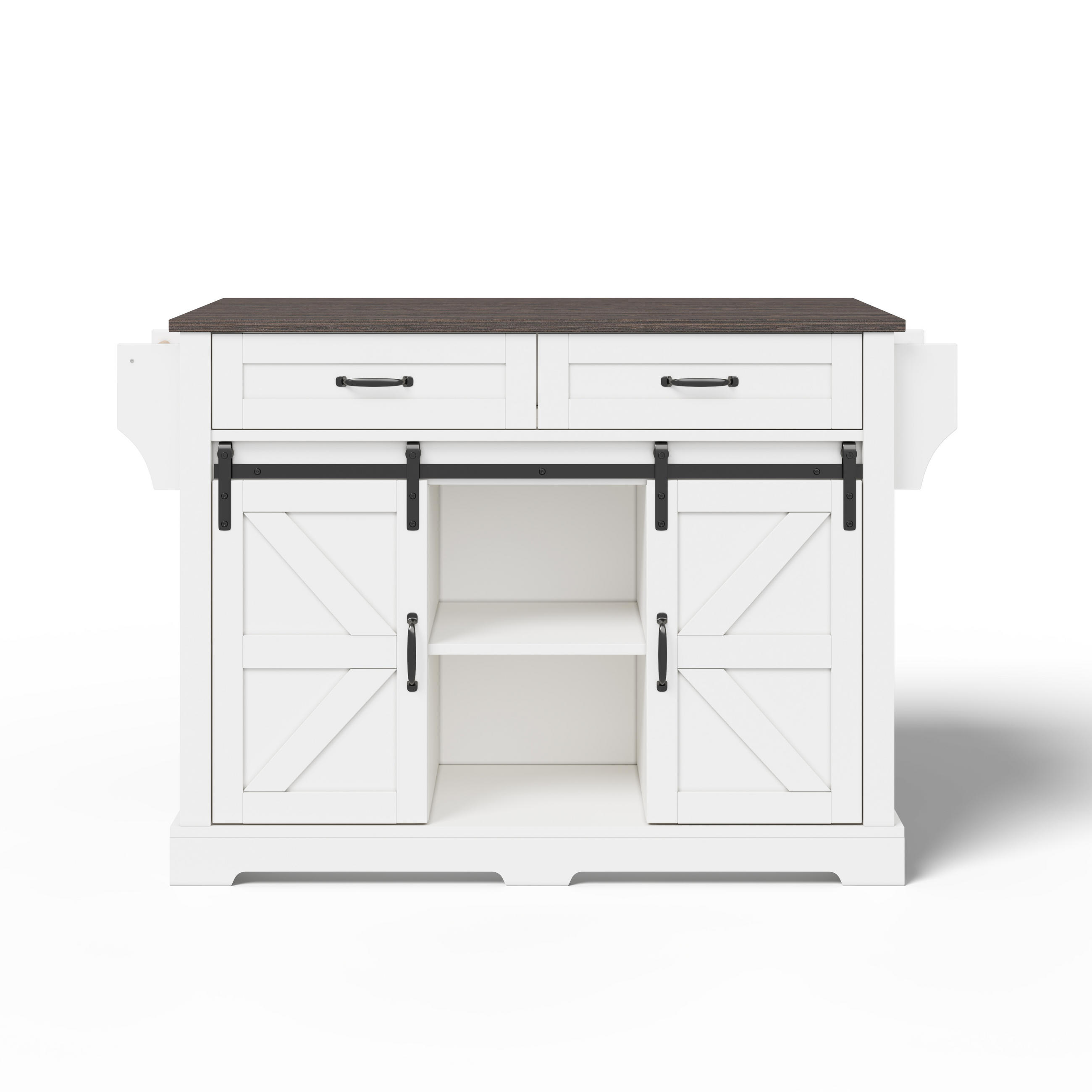KÜCHENINSEL Weiß 120/45/91 cm - Braun, Holzwerkstoff (120/91/70cm) - PANGIVO