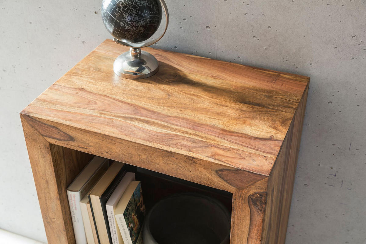 REGAL Massivholz Akazie Rustikal Handgefertigt, Braun 50x35x88 cm - Braun, Holz (50/88/35cm) - KADIMA DESIGN