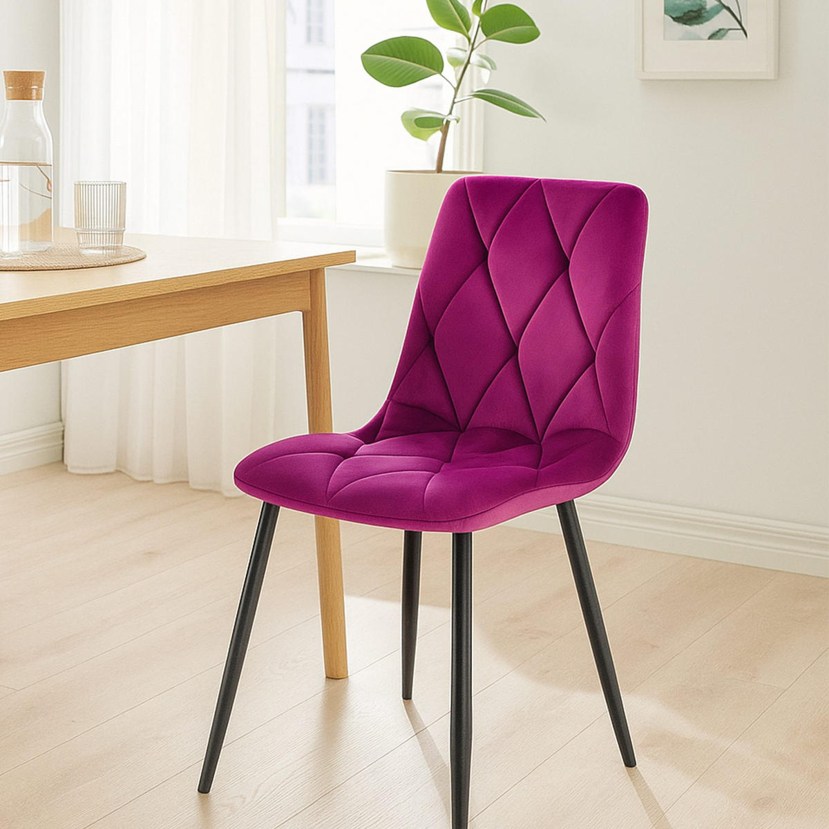 ESSZIMMERSTUHL Clairton 85x45x55 cm lila - Lila, Textil (45/85/55cm) - furnicato