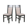 STUHL 2er Set MILANO 5 schwarz - Beige/Schwarz, Holz (43/93/40cm) - Leaf Design