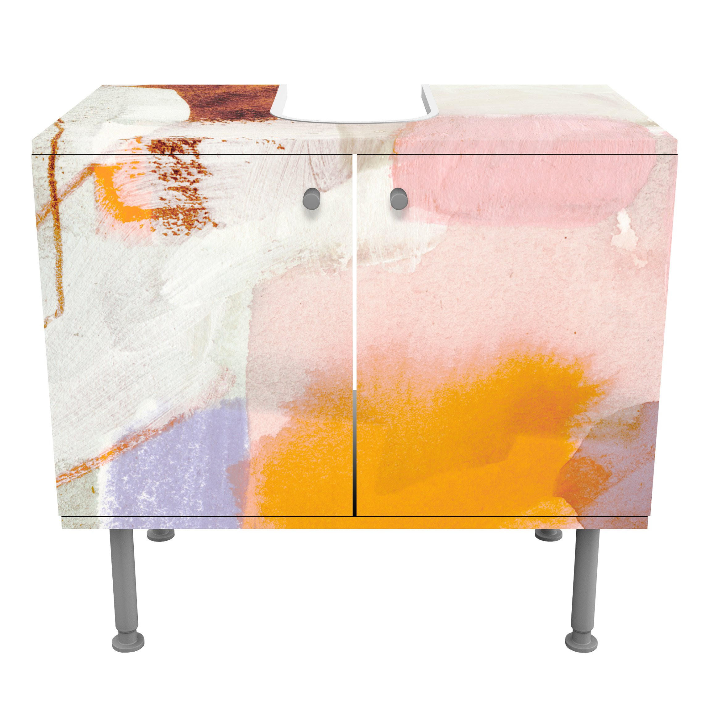 WASCHBECKENUNTERSCHRANK Ravel I 60/55/35 cm - Orange, Holzwerkstoff (60/55/35cm) - Bilderwelten