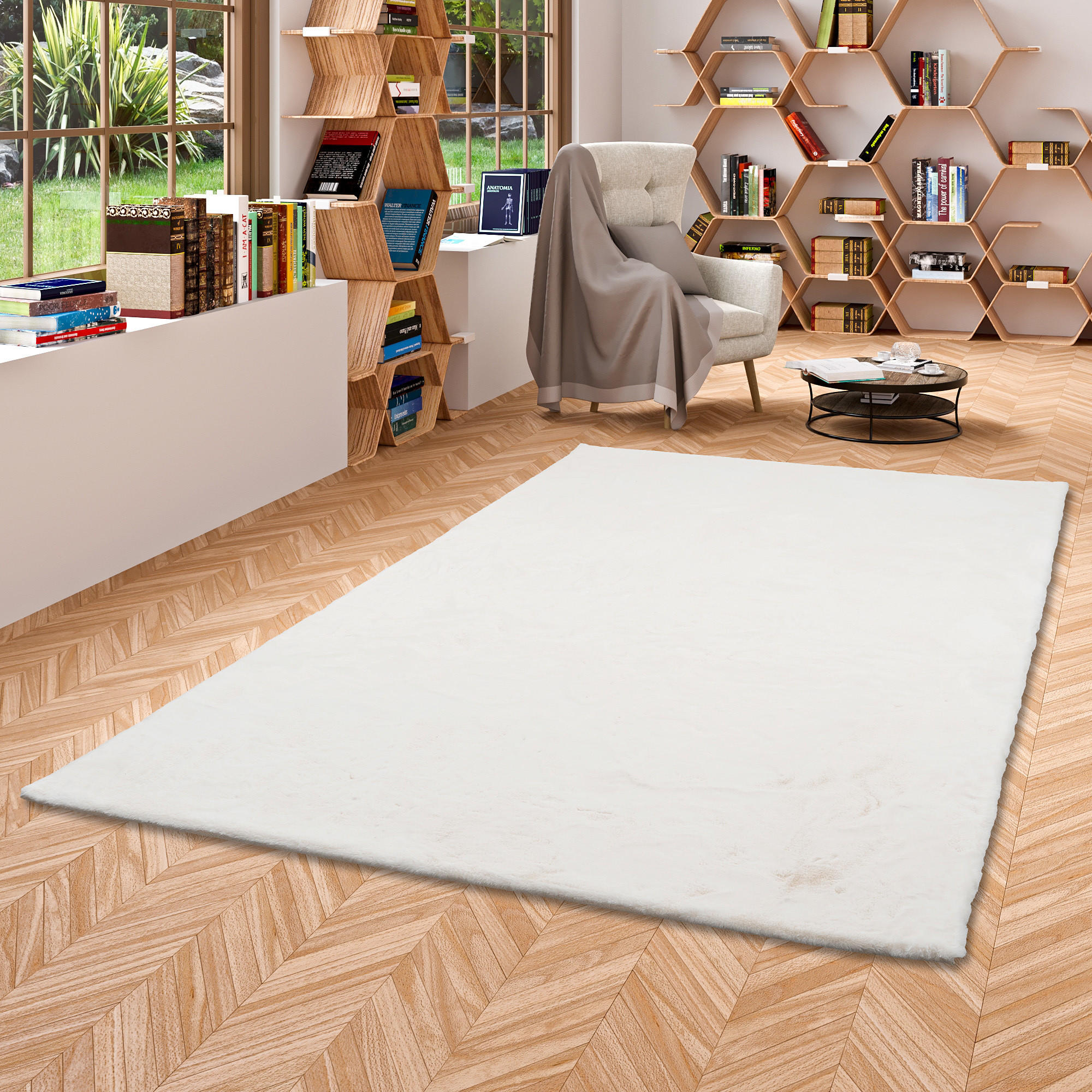 FELLTEPPICH LUXUS SUPER SOFT PLUSH - Weiß, Textil (120/170cm) - Pergamon