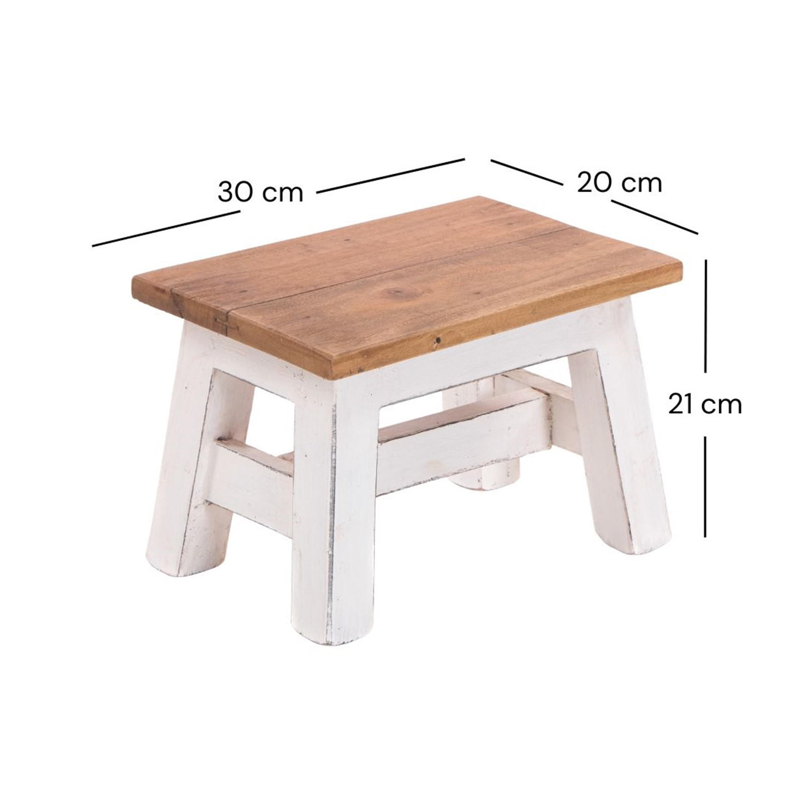 BLUMENHOCKER Monte Mahagoni Massivholz 06 weiß-landhaus - Weiß, Holz (30/21/20cm) - DESIGN DELIGHTS