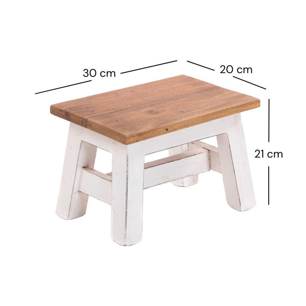 Thumbnail - Design Delights Blumenhocker, Weiß, Holz, 30x21x20 cm, Wohnzimmer, Hocker, Sitzhocker