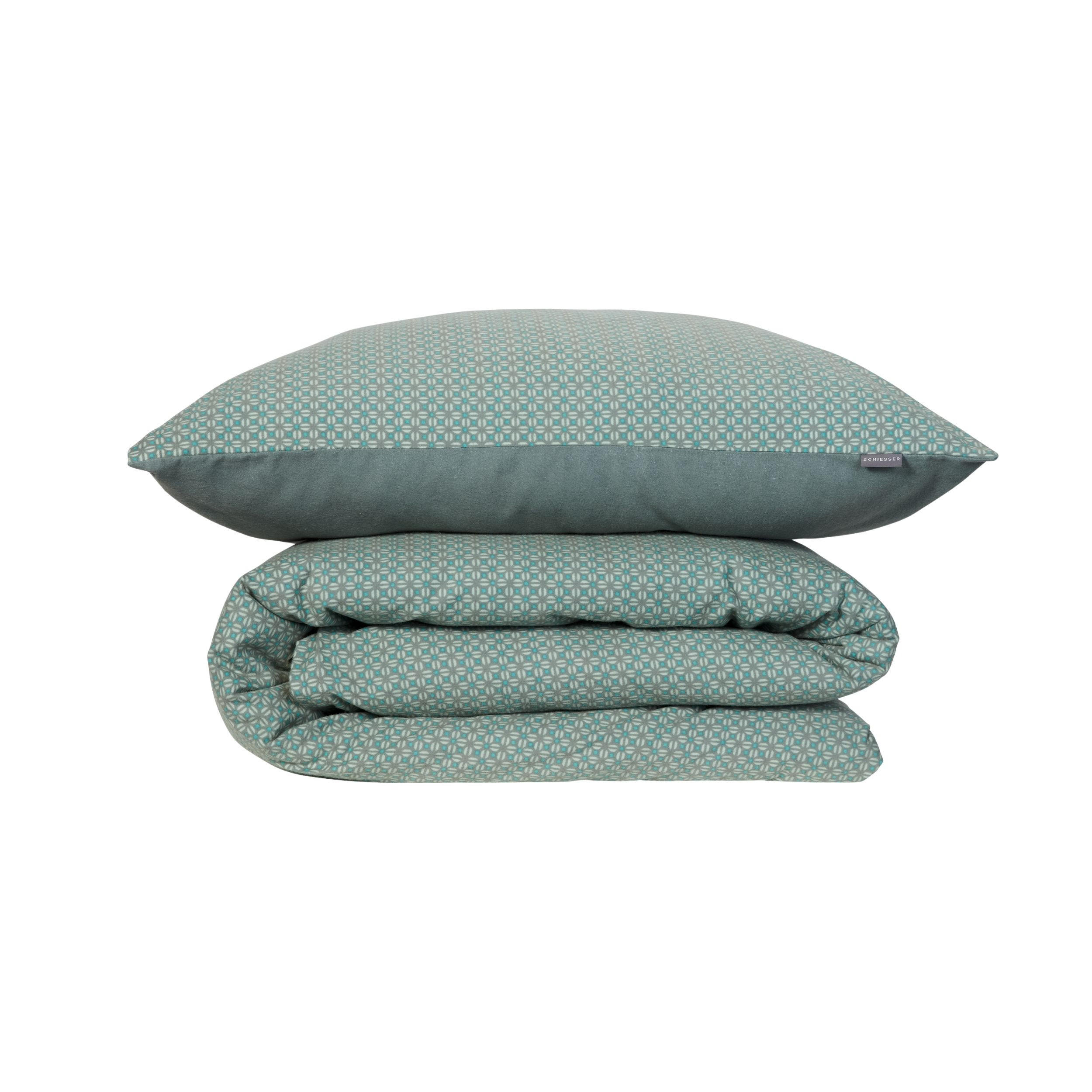 BETTWÄSCHESET Lucy - Feinbiber - 2-teilig - 155x220 cm - Petrol - Petrol, Textil (155/220cm) - SCHIESSER