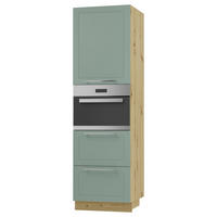 BACKOFEN-HOCHSCHRANK Kvantum D14/RU/2A/356 Mint Matt / Eiche Artisan Matt 60 / 59 / 207cm - Eiche Artisan/Mintgrün, Holz/Holzwerkstoff (60/207/59cm) - Feldmann-Wohnen
