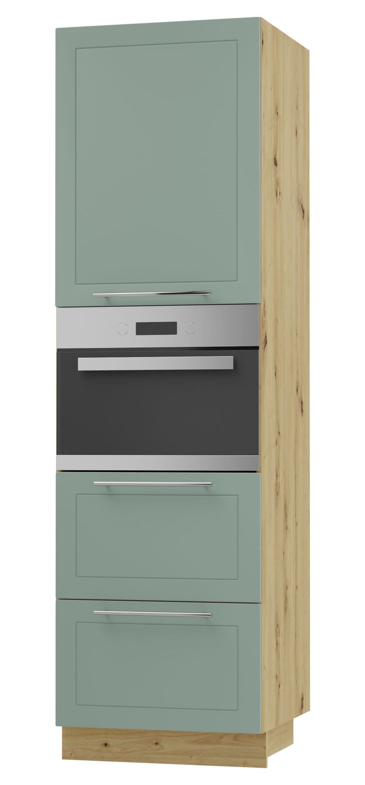BACKOFEN-HOCHSCHRANK Kvantum D14/RU/2A/356 Mint Matt / Eiche Artisan Matt 60 / 59 / 207cm - Eiche Artisan/Mintgrün, Holz/Holzwerkstoff (60/207/59cm) - Feldmann-Wohnen