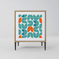 SIDEBOARD BE THE CHANGE, Eichefarben, 57,5x42x72,5 cm, Schwarze Metallfüße - Eichefarben/Multicolor, Holzwerkstoff/Metall (57.5/72.5/42cm) - SpaceRebels