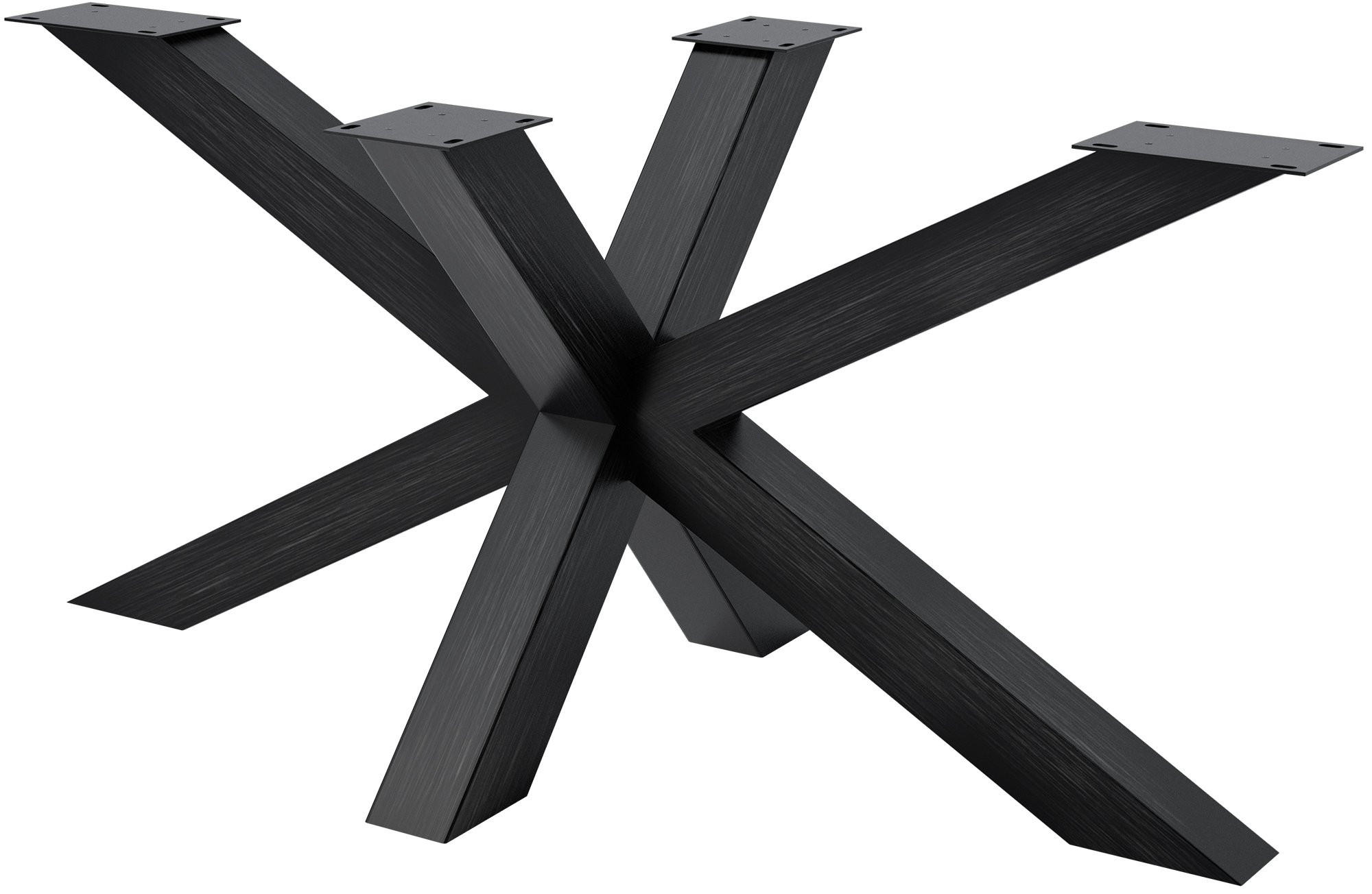 TISCHBEIN eckig 150/78/71 cm Metall Industrial Schwarz - Schwarz, Metall (150/71/78cm) - CLP