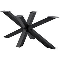 TISCHBEIN eckig 150/78/71 cm Metall Industrial Schwarz - Schwarz, Metall (150/71/78cm) - CLP