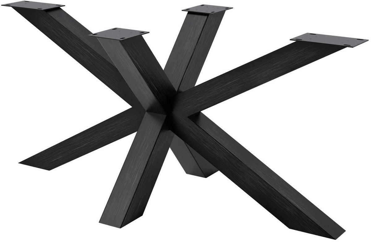 TISCHBEIN eckig 150/78/71 cm Metall Industrial Schwarz - Schwarz, Metall (150/71/78cm) - CLP