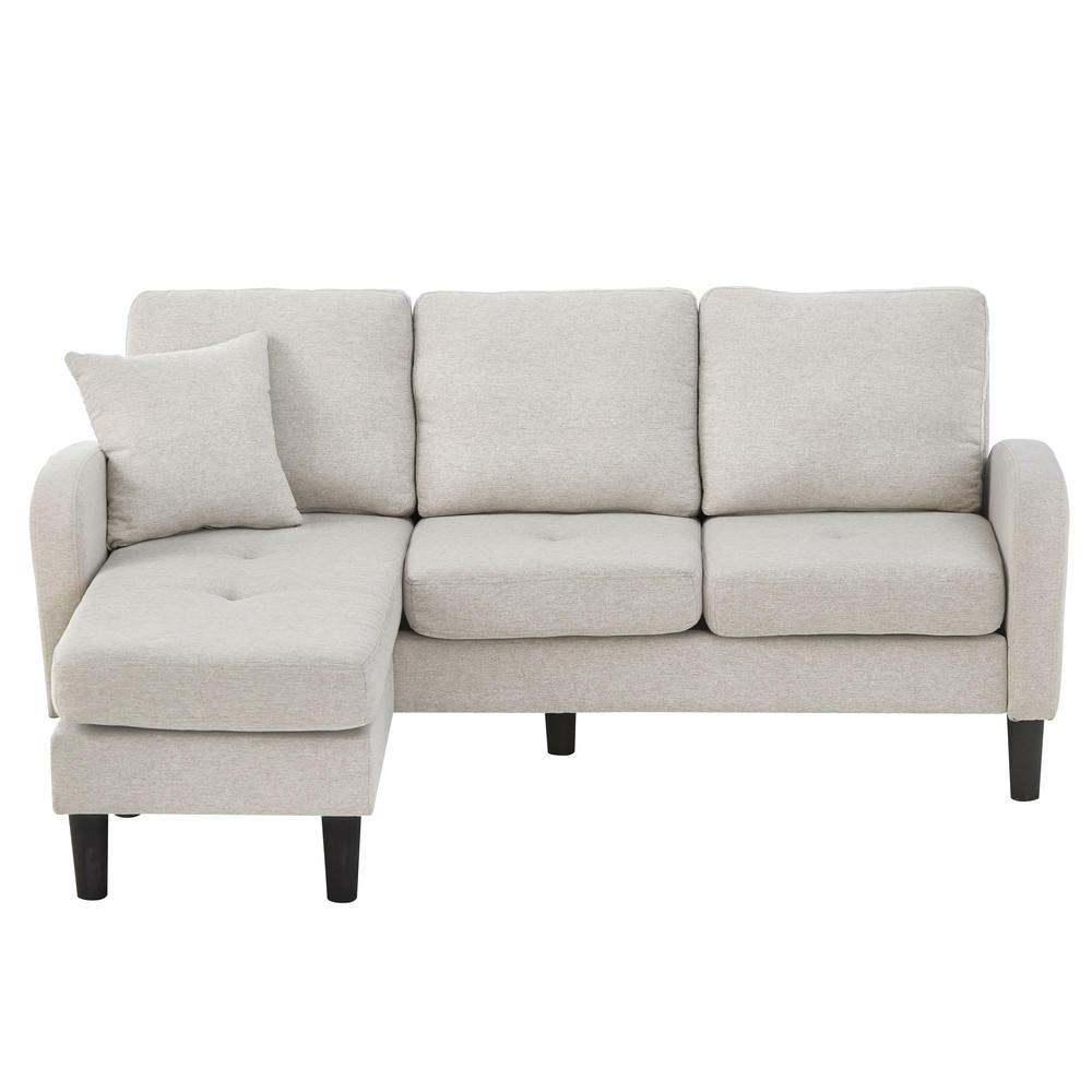 ECKSOFA 166x118x77cm Platzsparend - Hellgrau, Textil (118/166cm) - Raelunyi