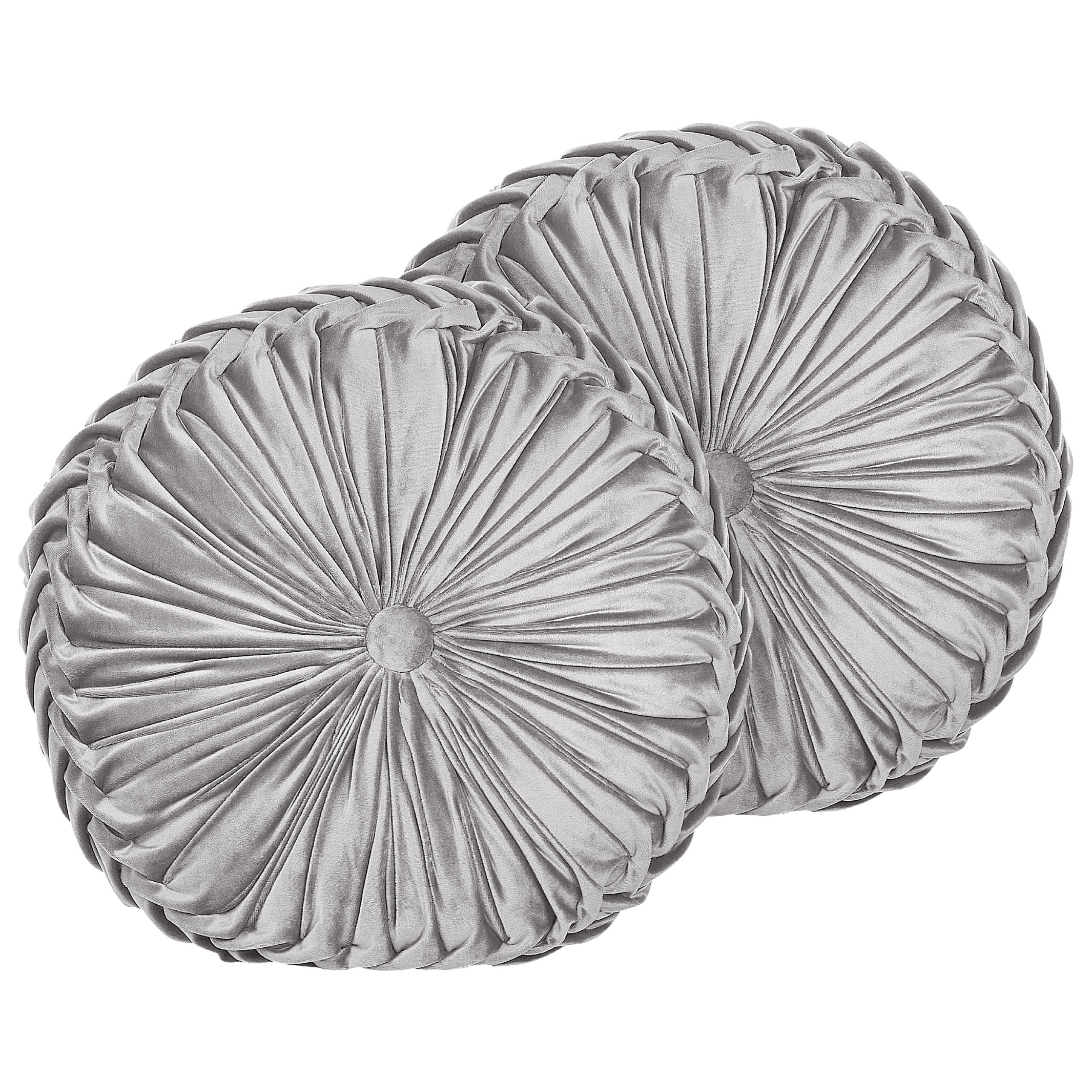 DEKOKISSEN 2er-Set Grau 40/40 cm Udala - Grau, Textil (40/40cm) - Beliani