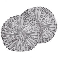 DEKOKISSEN 2er-Set Grau 40/40 cm Udala - Grau, Textil (40/40cm) - Beliani