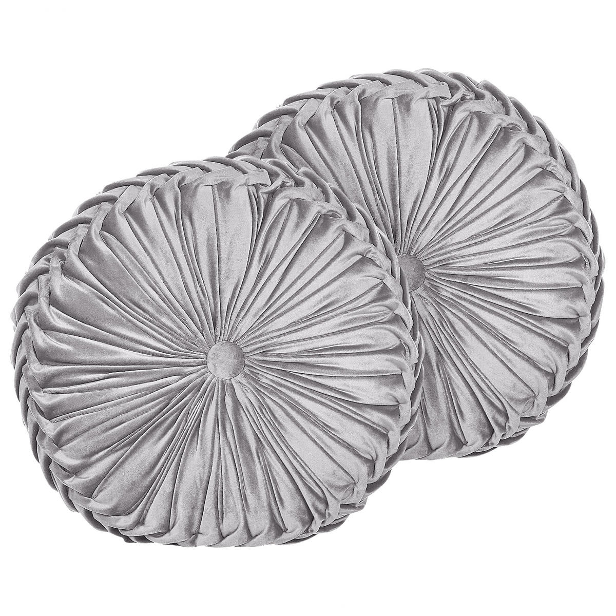 DEKOKISSEN 2er-Set Grau 40/40 cm Udala - Grau, Textil (40/40cm) - Beliani
