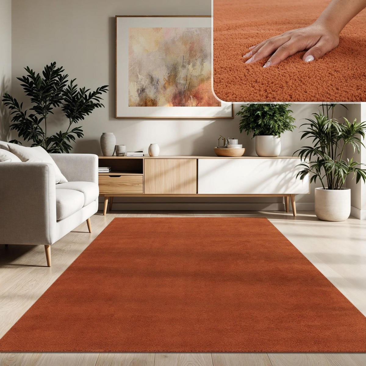 KURZFLORTEPPICH 200/200 cm Cadiz 630 - Kupferfarben, Kunststoff (200/200cm) - Paco Home