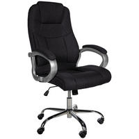CHEFSESSEL Stoff Schwarz - Chromfarben/Schwarz, Textil/Metall (66/113/70cm) - CLP