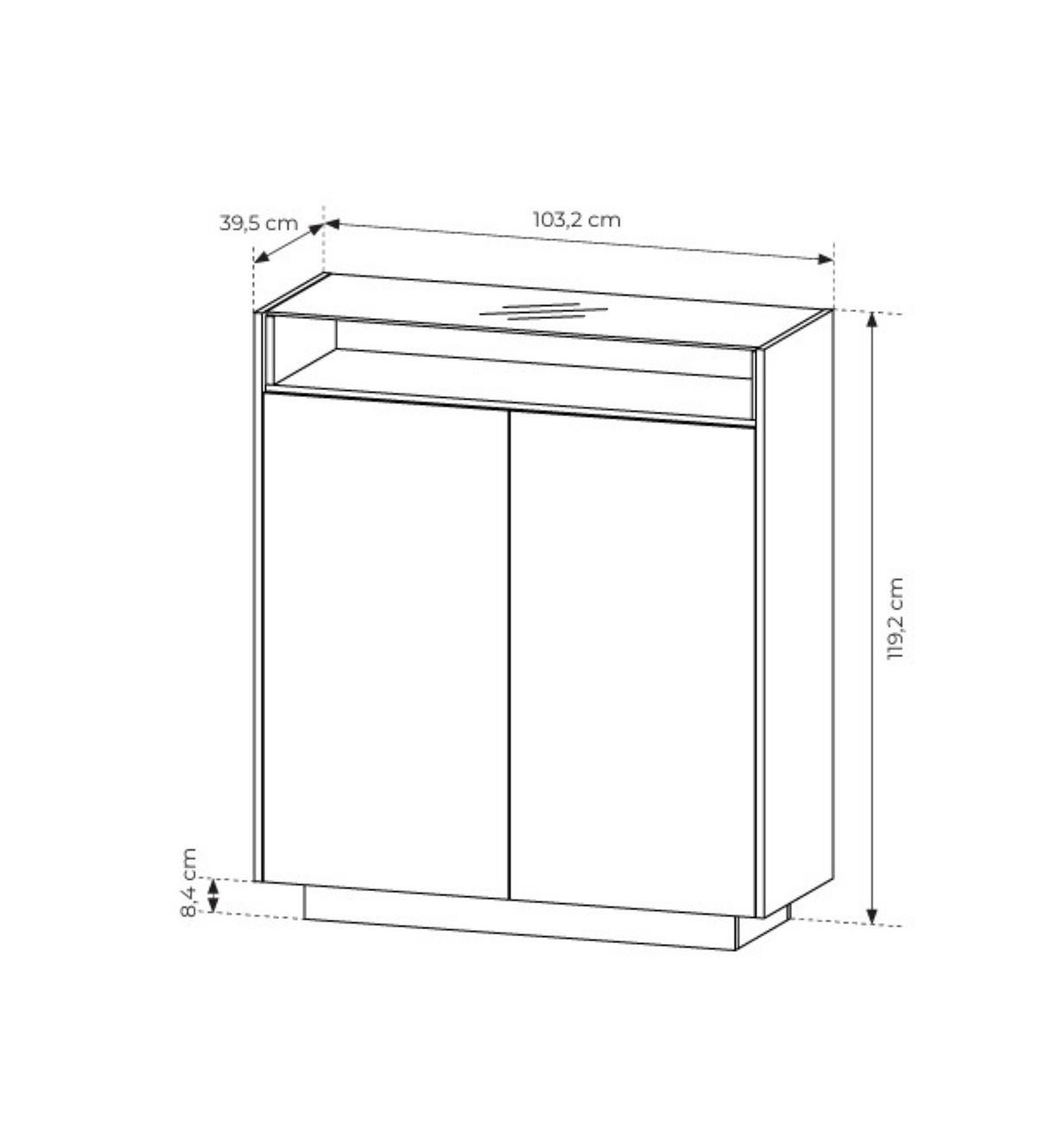 KOMMODE PORTA 103,2/119,2/39,5cm mit Schubladen 2 Türen Beige - Eichefarben/Beige, Holzwerkstoff (103.2/119.2/39.5cm) - MASSENO