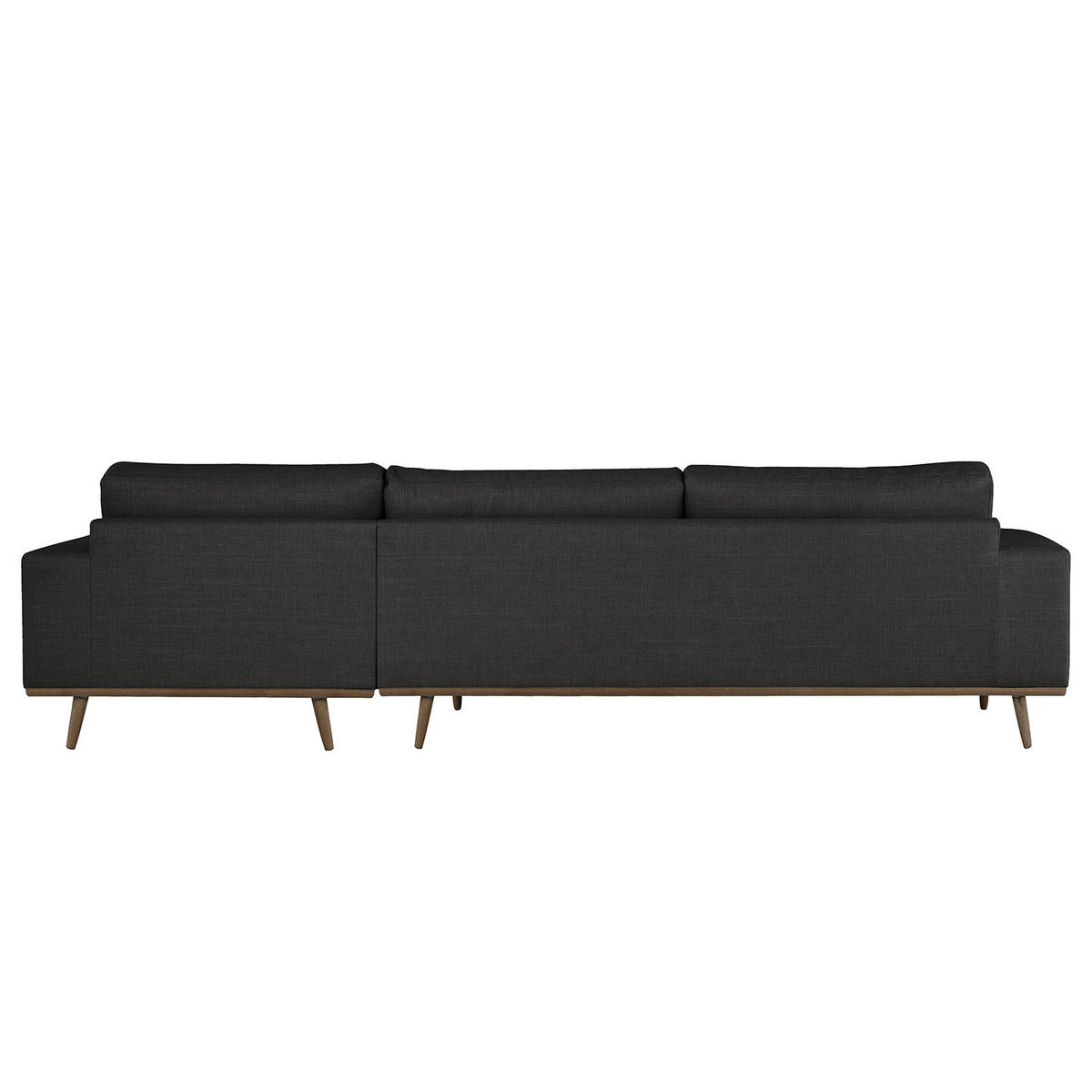 ECKSOFA mit Longchair - Eichefarben/Schwarz, Eichenholz/Textil (281/153cm) - home24
