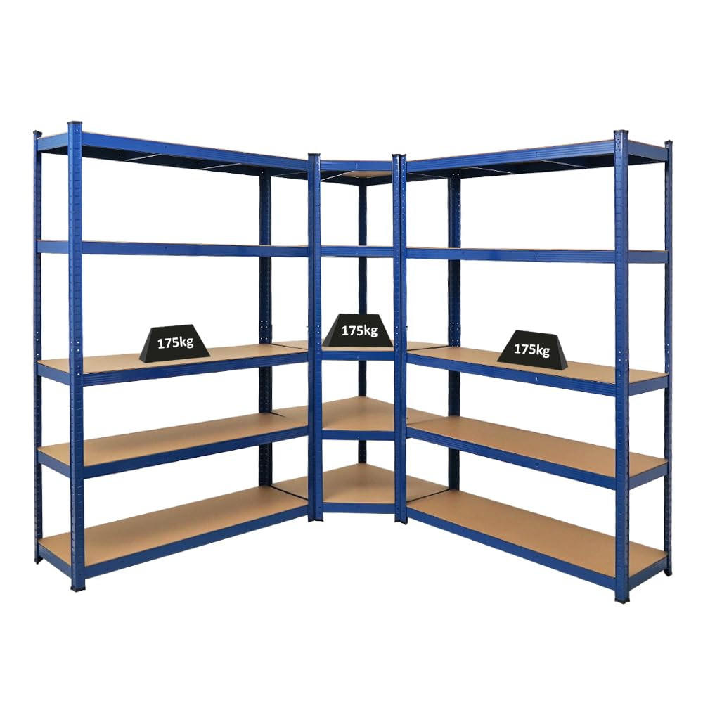 ECKREGAL Ragnar 2er-Set mit Schwerlastregal Ragnar 180x190x40 cm Fachlast 175 kg Blau - Blau, Metall (120/180/40cm) - PROREGAL
