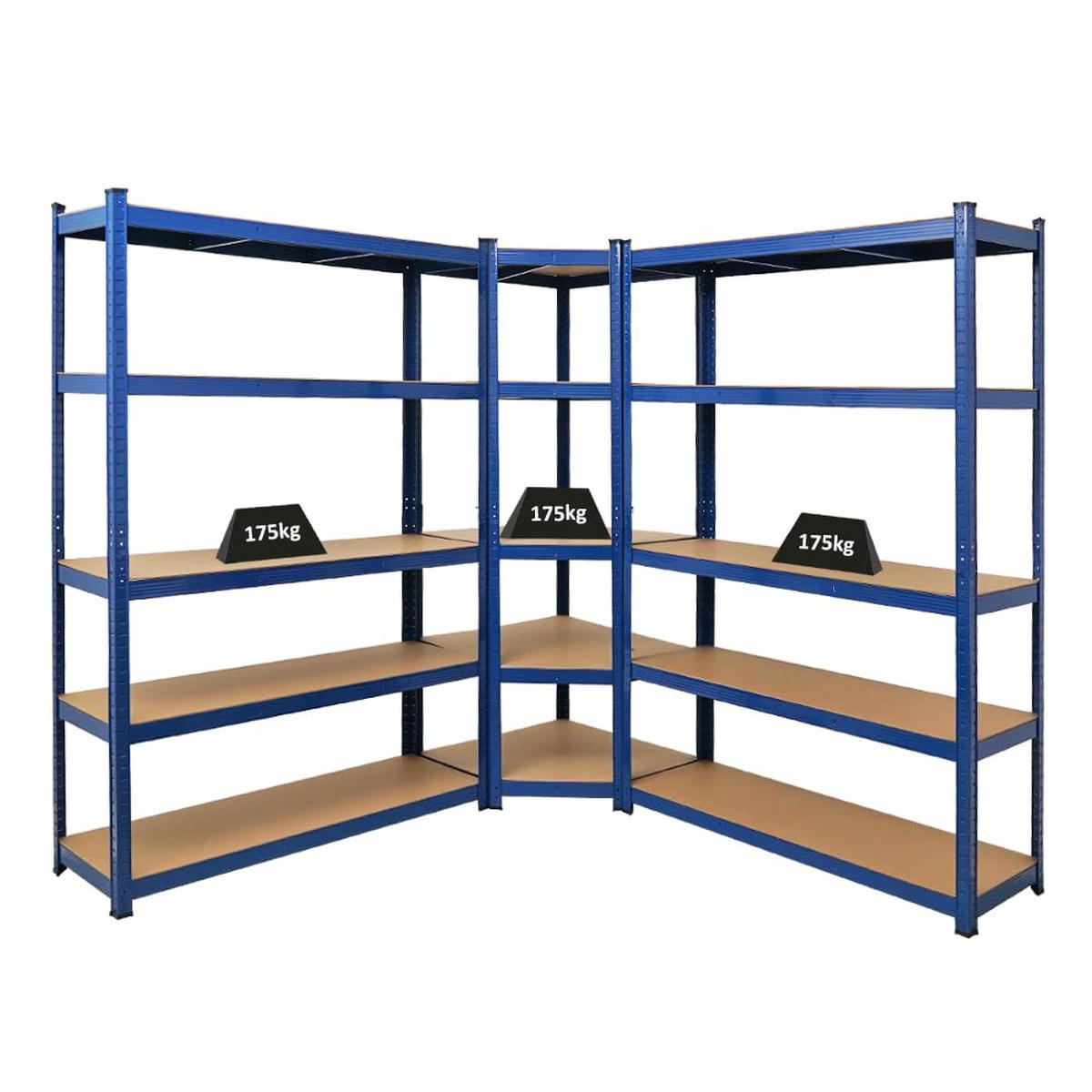 ECKREGAL Ragnar 2er-Set mit Schwerlastregal Ragnar 180x190x40 cm Fachlast 175 kg Blau - Blau, Metall (120/180/40cm) - PROREGAL