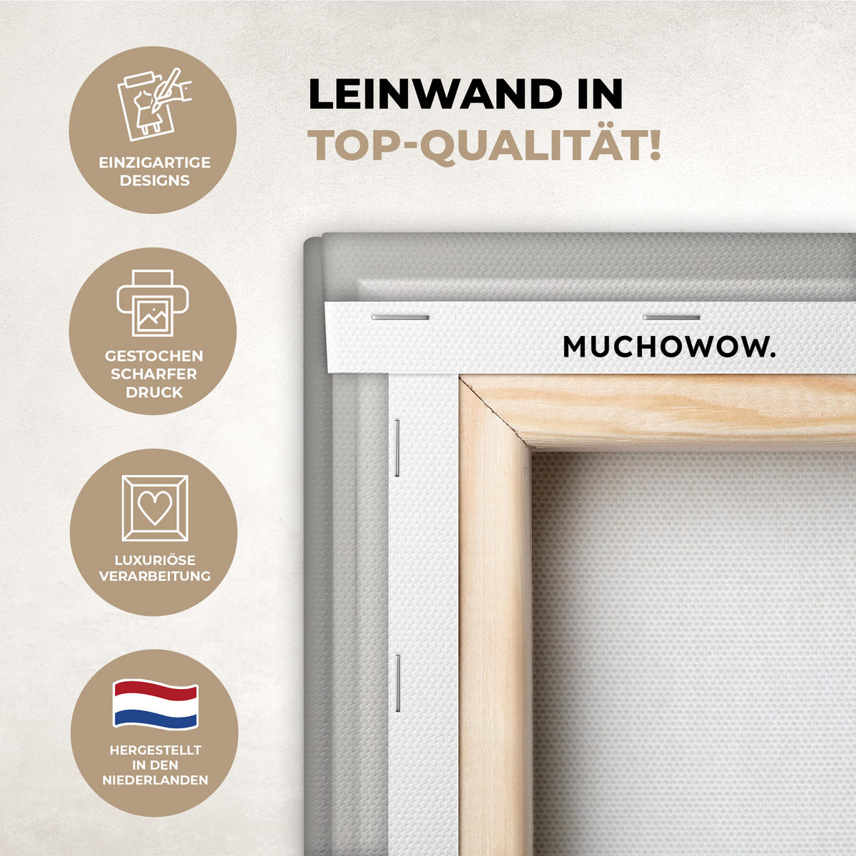 LEINWANDBILD Aussicht - Baum - Meer - Palme - Hügel - Strand - Blau Wohnzimmer Groß 120x80 cm - Blau, Textil (120/80cm) - MuchoWow