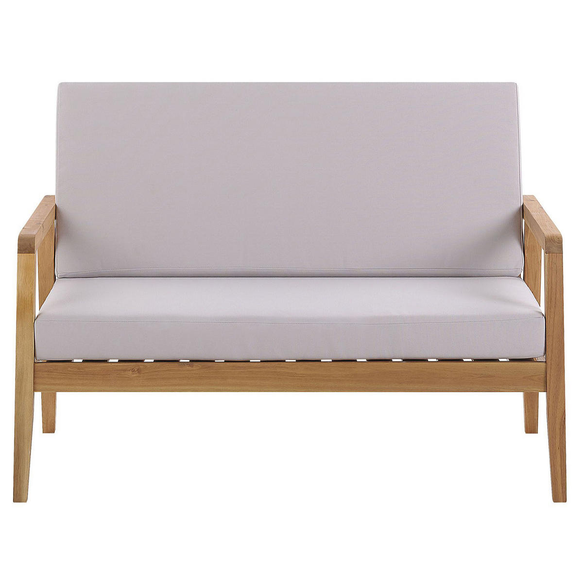 LOUNGE SET 4-Sitzer Hellbraun Auflagen grau Pallano - Hellbraun/Grau, Holz - Beliani