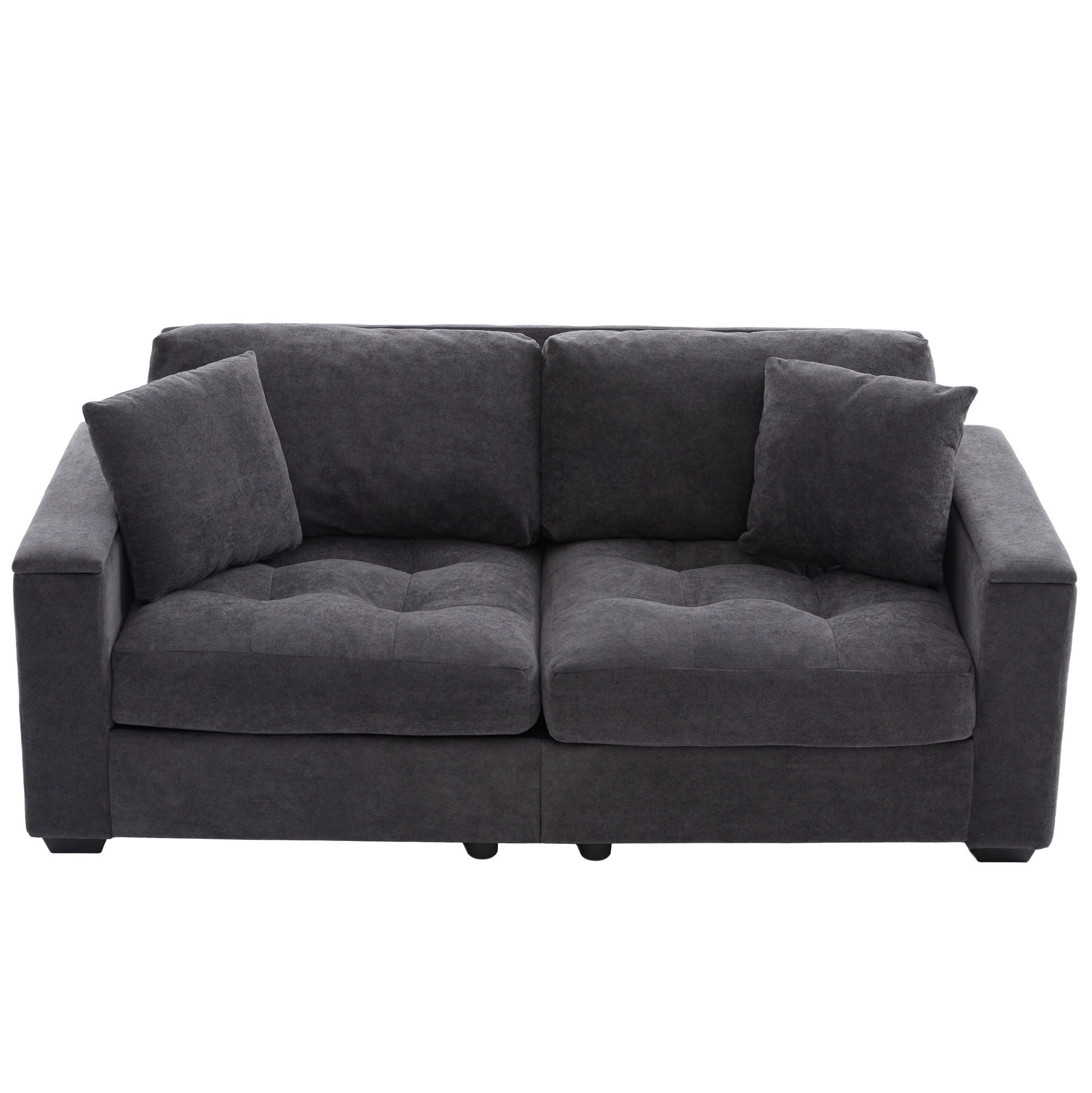 2-SITZER-SOFA DE-35382 mit Stauraum Dunkelgrau - Dunkelgrau, Holzwerkstoff (81.5/84/180cm) - ComfortXL