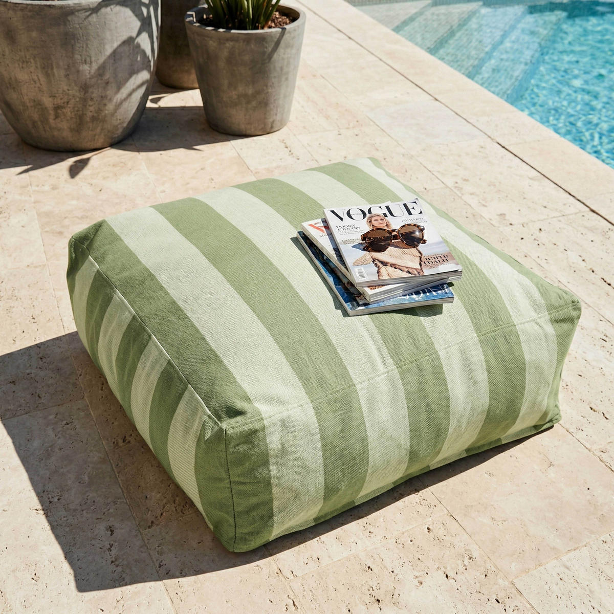 OUTDOOR-SITZSACK, Kaktusgrün - Grün, Textil - Oviala