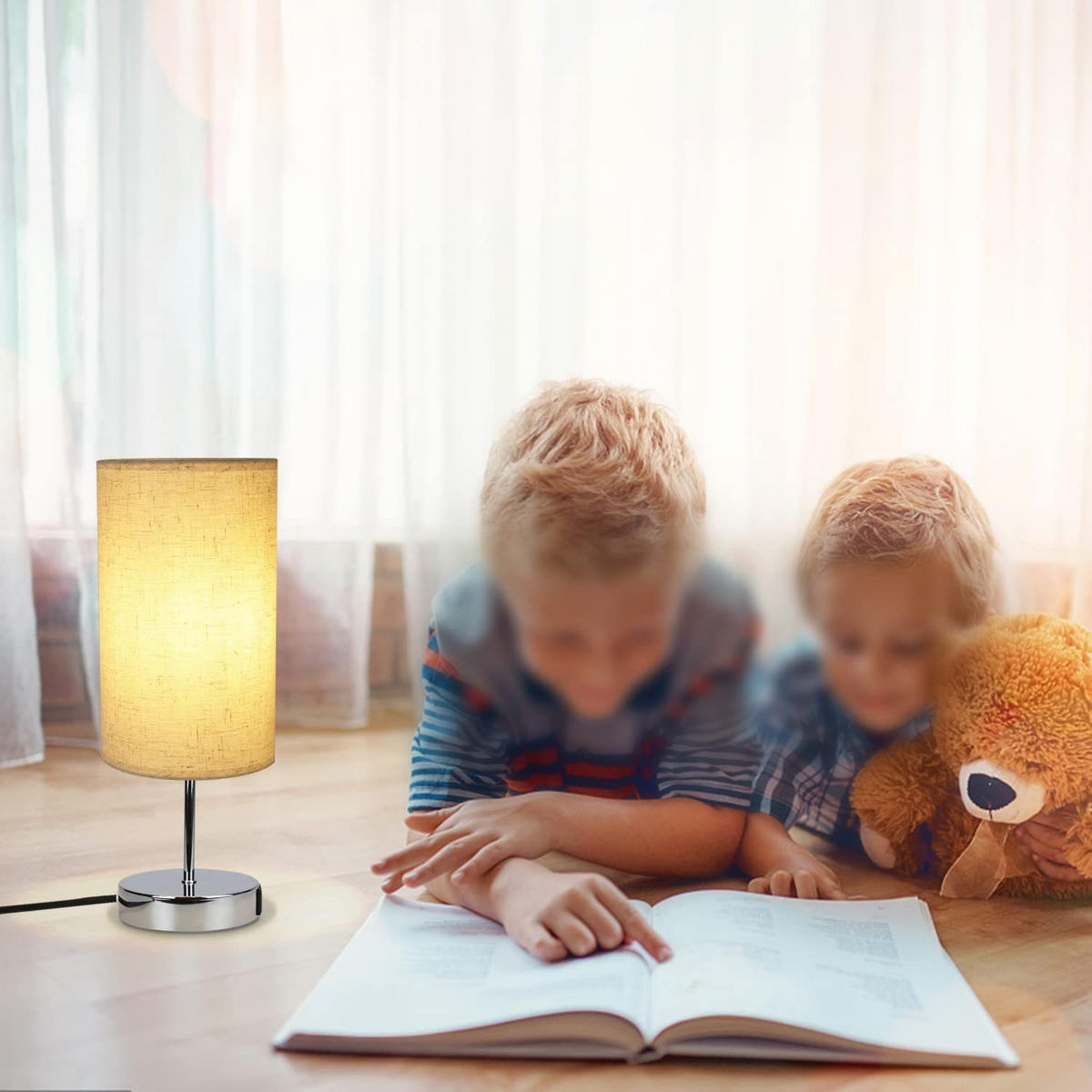 TISCHLAMPE Elowen 14/12/24 cm - Silberfarben, Metall (14/12/24cm) - ZMH