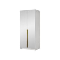 KLEIDERSCHRANK Bono III - Goldfarben/Multicolor, Holzwerkstoff/Metall (100/215/58cm) - MIRJAN24