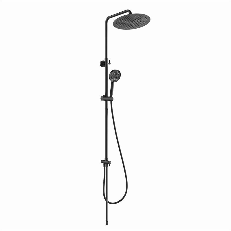 DUSCHSYSTEM Edelstahl 300 mm ohne Armatur - Schwarz, Metall (36.5/10.5/47.5cm) - HOMELODY