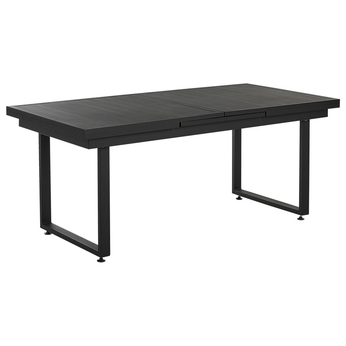 GARTENMÖBEL SET 6-Sitzer Aluminium schwarz/grau Valcanetto/ Busseto - Schwarz/Grau, Metall - Beliani