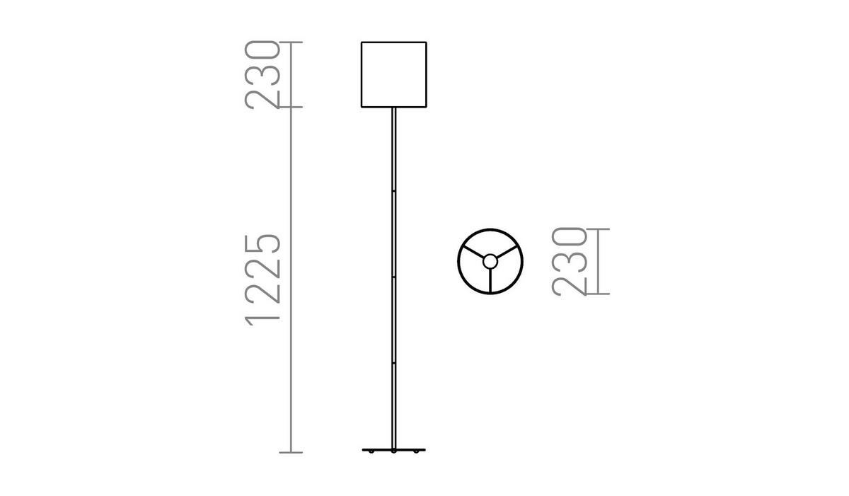 STEHLEUCHTE ETESIAN Schwarz 15 W - Schwarz, Metall (23/23/146cm) - Rendl