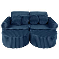 KINDERSOFA, Pocket Max, Churros, Mitternachtsblau - Beere, Textil (120/25/60cm) - MeowBaby