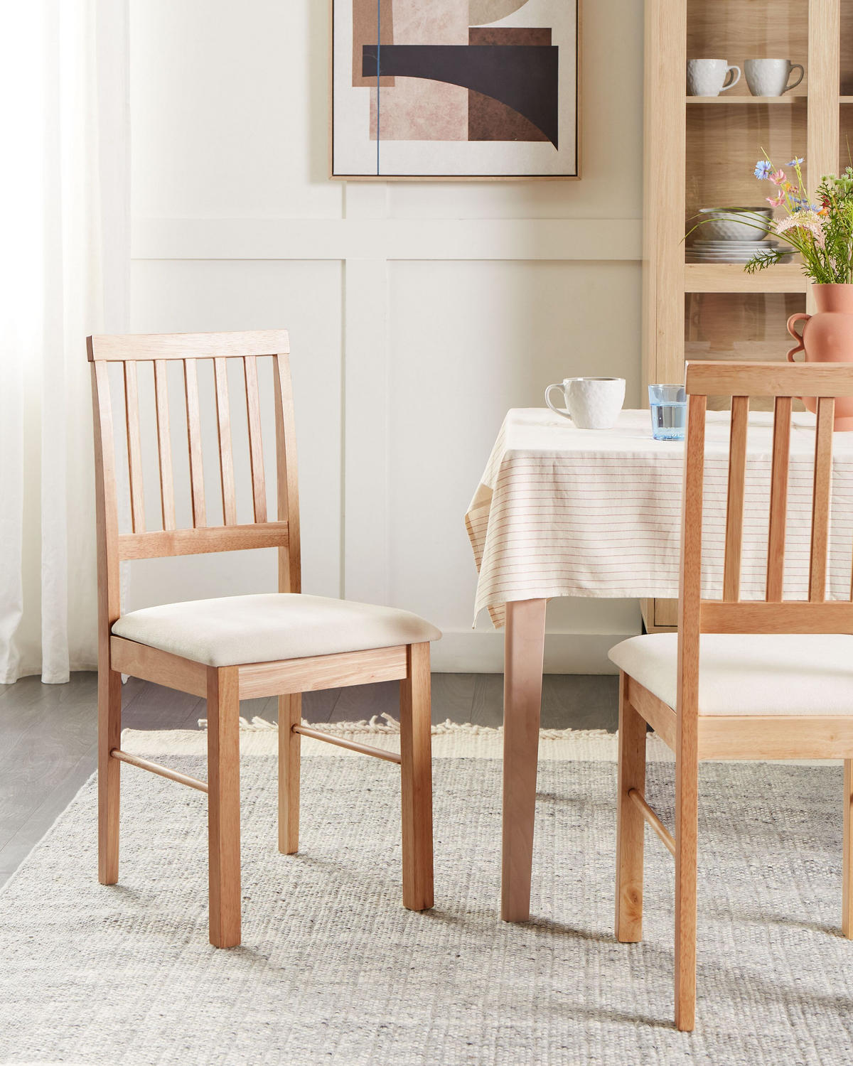 ESSZIMMERSTUHL 2er-Set Heller Holzfarbton Orono - Hellbraun/Beige, Holz (40/92/50cm) - Beliani