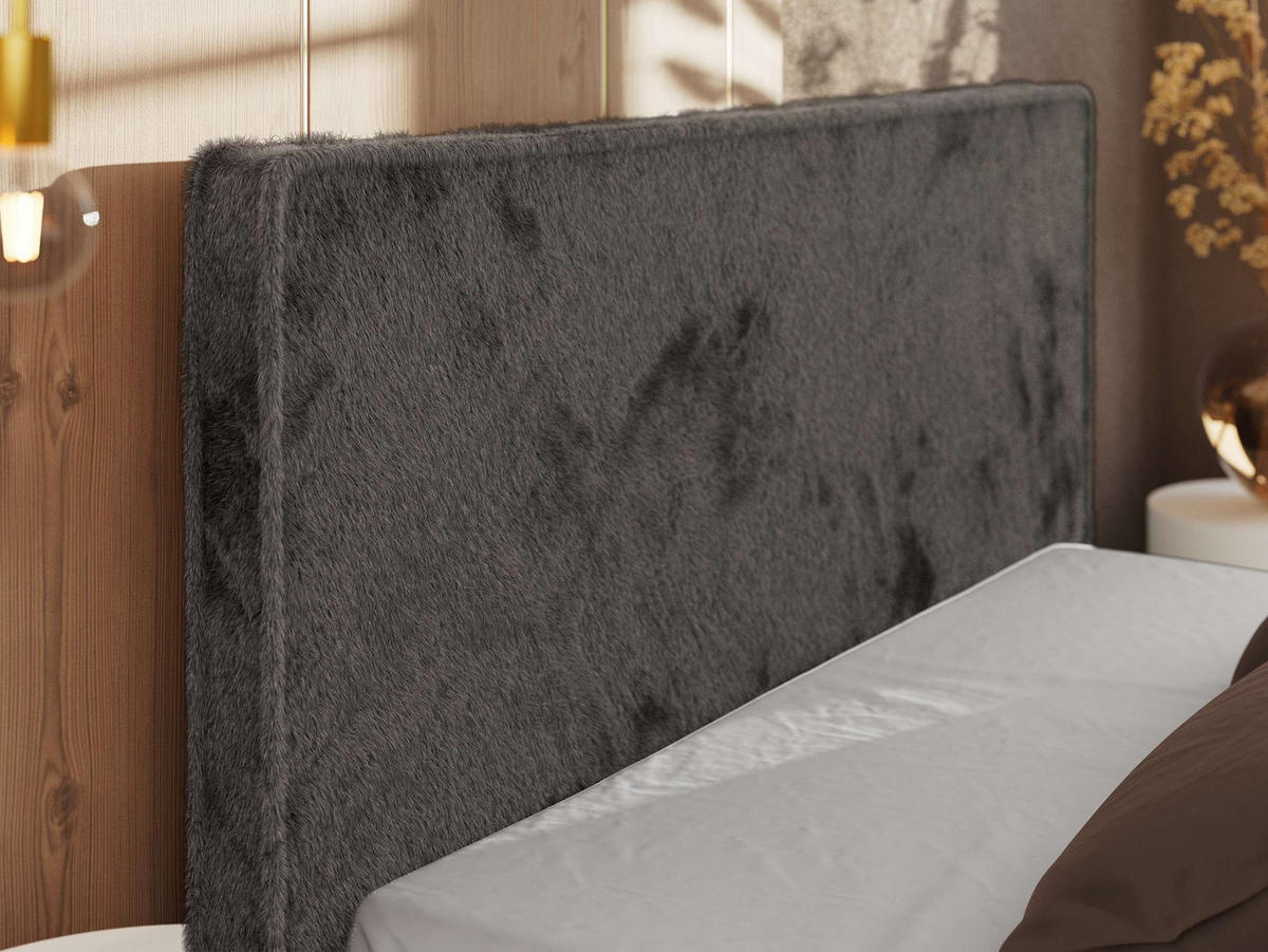 ČALÚNENÁ POSTEĽ CORIVO CLASSIC 200/200 - Tmavosivá Plyš - Matrac Foam - čierna/tmavosivá, textil/plast (200/200cm) - MKS