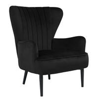 OHRENSESSEL ARTHUR Samt Schwarz - Schwarz, Textil (76/89/78cm) - SVITA