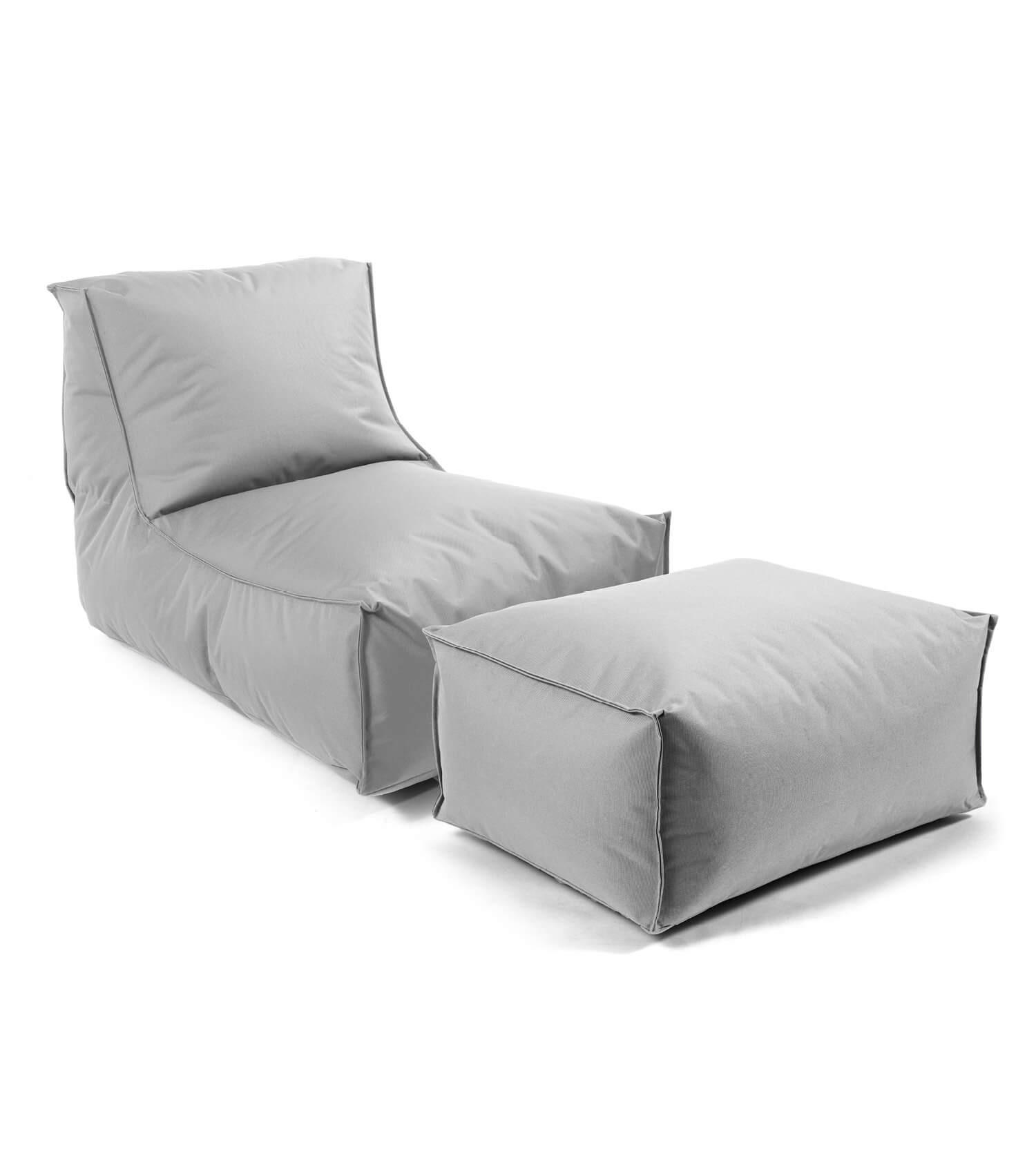 SITZSACK mit Hocker Der Sundowner - Grau, Textil (60/65/140cm) - Mokebo