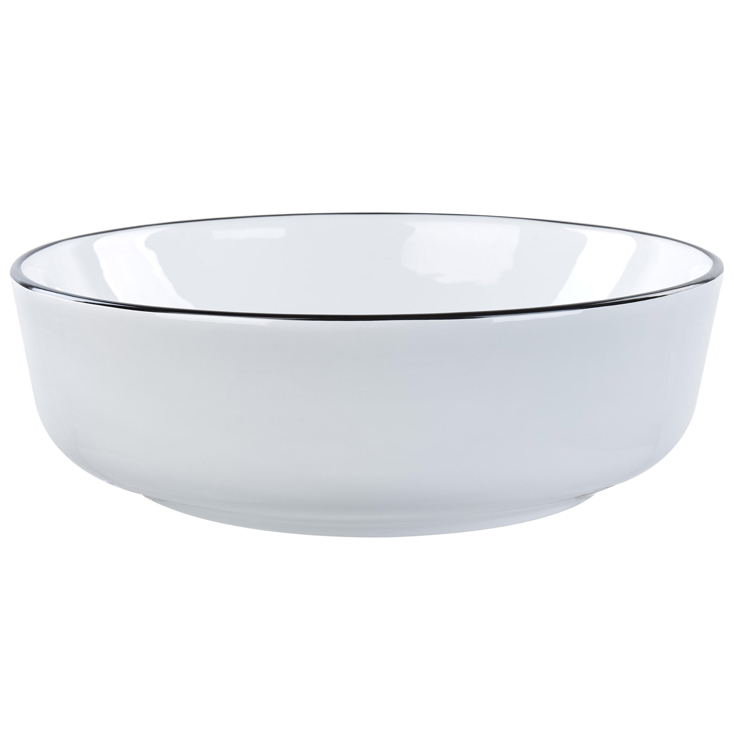 UMYVADLO NA DESKU Bílé 42 cm Keramika Xert - bílá/černá, keramika (42/14/42cm) - Beliani