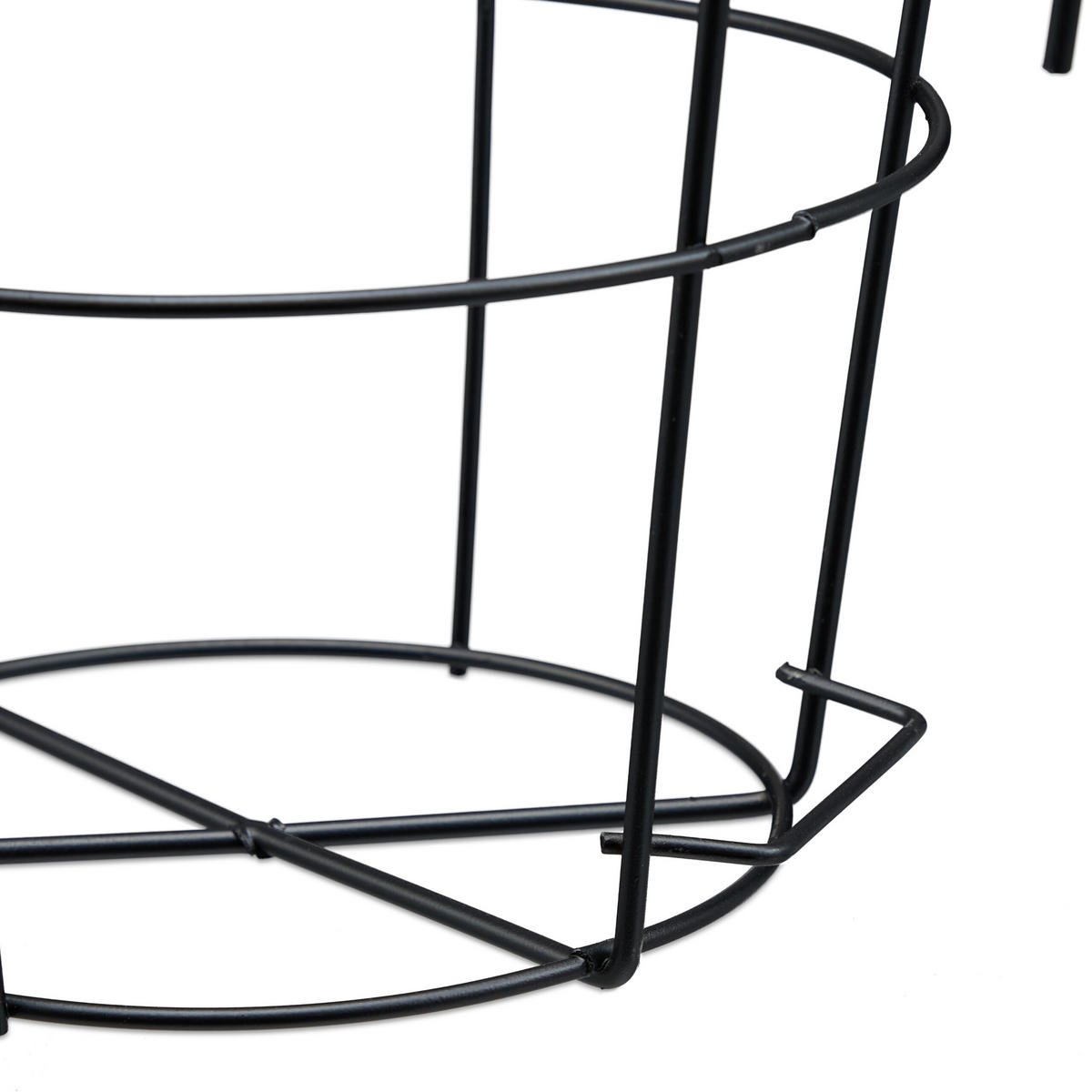 4XBLUMENTOPF Halter - Schwarz, Metall (20/21/26cm) - Relaxdays